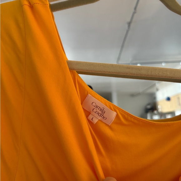Camila Coelho Lena Mini Dress, Tangerine Orange - Picture 3 of 5